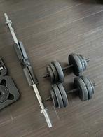 Halterset: Stang + Dumbbells 30kg, Ophalen, Zo goed als nieuw, Armen, Halterstangen