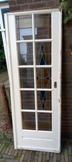 Oude deur met glas in lood, Doe-het-zelf en Verbouw, Deuren en Horren, Ophalen, Gebruikt, Binnendeur, Glas