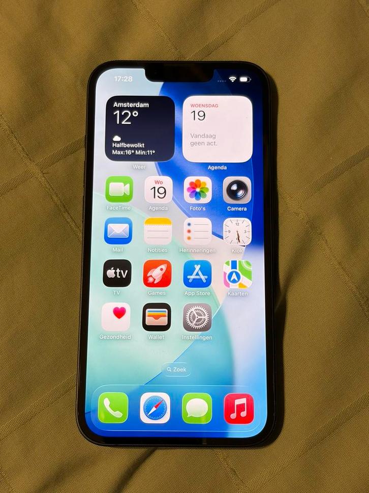 Apple iPhone 13 128 gb zwart + lader + hoesje, Telecommunicatie, Mobiele telefoons | Apple iPhone, Zo goed als nieuw, 128 GB, iPhone 13