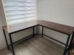 L-vorminge computerbureau hout/zwart, Ophalen, Zo goed als nieuw, Bureau