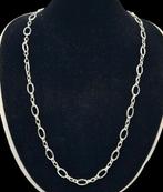 Lange zilveren design ketting met grote en kleine schakels, Verzenden, ., Zo goed als nieuw, .