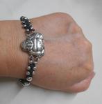 Zilveren verstelbare Geluks armband met Boeddha nr.1455, Verzenden, Zo goed als nieuw, Met bedels of kralen, Zilver