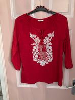 Rode Miss Etam blouse met borduurwerk, maat L, Ophalen of Verzenden, Zo goed als nieuw, Maat 42/44 (L), Rood