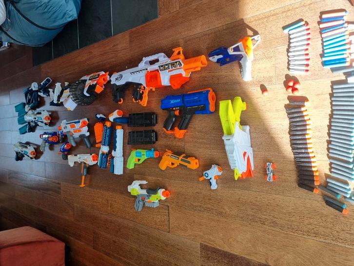 Grote partij Nerfs/Xshot Incl. Modules & Pijltjes, Kinderen en Baby's, Speelgoed | Buiten | Actiespeelgoed, Gebruikt, Ophalen of Verzenden