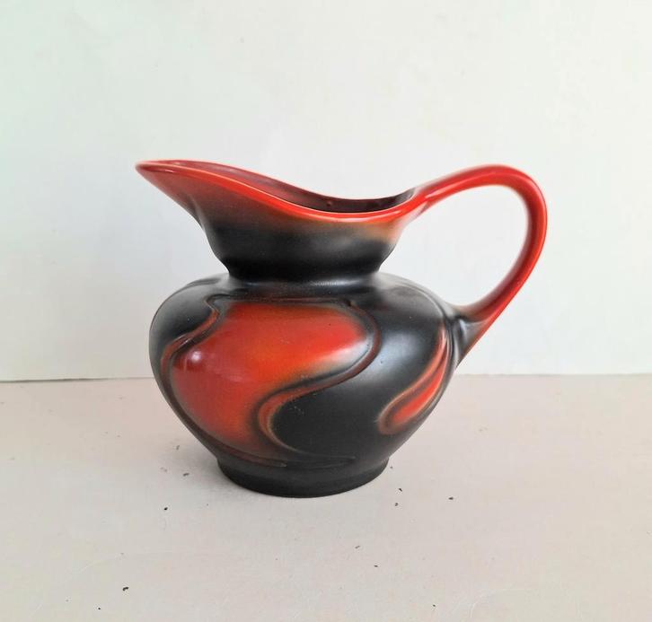 Art Deco Mosa Maastricht aardewerk kan Oranje/rood zwart., Antiek en Kunst, Antiek | Keramiek en Aardewerk, Ophalen of Verzenden