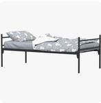 Een persoons metalen bed met Lattenbodem, Ophalen, 90 cm, Eenpersoons, Zo goed als nieuw