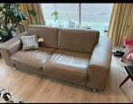 Beige leren 2,5 zits bank, Ophalen, Gebruikt, 150 tot 200 cm, Tweepersoons