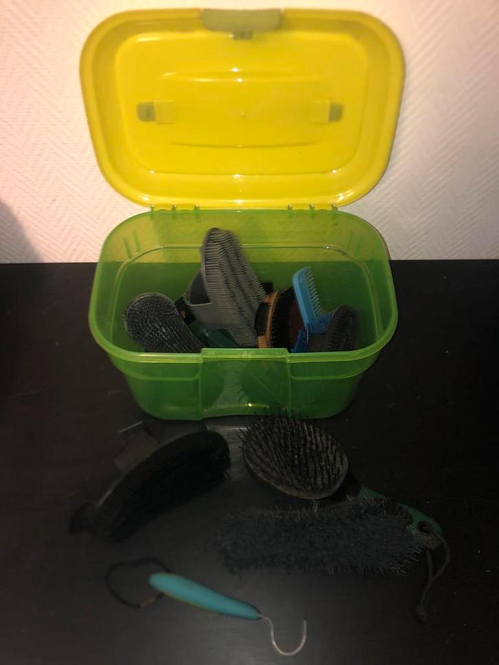 Complete Poetskist met 11 Borstels Gifgroen, Dieren en Toebehoren, Paarden en Pony's | Verzorgingsproducten, Gebruikt, Ophalen of Verzenden