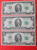 3x 2 dollars USA 2017 jaar set UNC-, Postzegels en Munten, Bankbiljetten | Amerika, Ophalen of Verzenden, Noord-Amerika, Setje