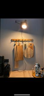 Wandlamp lamp zwart goud messing arm met knik verstelbaar, Ophalen of Verzenden, Zo goed als nieuw