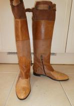 Tentazione vintage laarzen maat 37 kniehoog bruintinten oker, Hoge laarzen, Bruin, Verzenden, Zo goed als nieuw