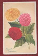 Hartelijk Gefeliciteerd - Bloemen - begin jr.'50 (pst. onl.b, Ophalen of Verzenden, 1940 tot 1960, Gelopen, Feest(dag)