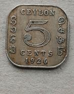 Ceylon, 5 cent 1926, Ophalen of Verzenden, Zuid-Azië, Losse munt