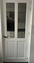 BINNENDEUR MET GLAS en LOOD RAMEN, Doe-het-zelf en Verbouw, Deuren en Horren, Ophalen, 80 tot 100 cm, Binnendeur, 200 tot 215 cm