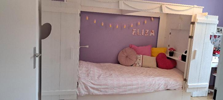 Bedstee, Kinderen en Baby's, Kinderkamer | Bedden, Gebruikt, 180 cm of meer, 85 tot 100 cm, Matras, Ophalen