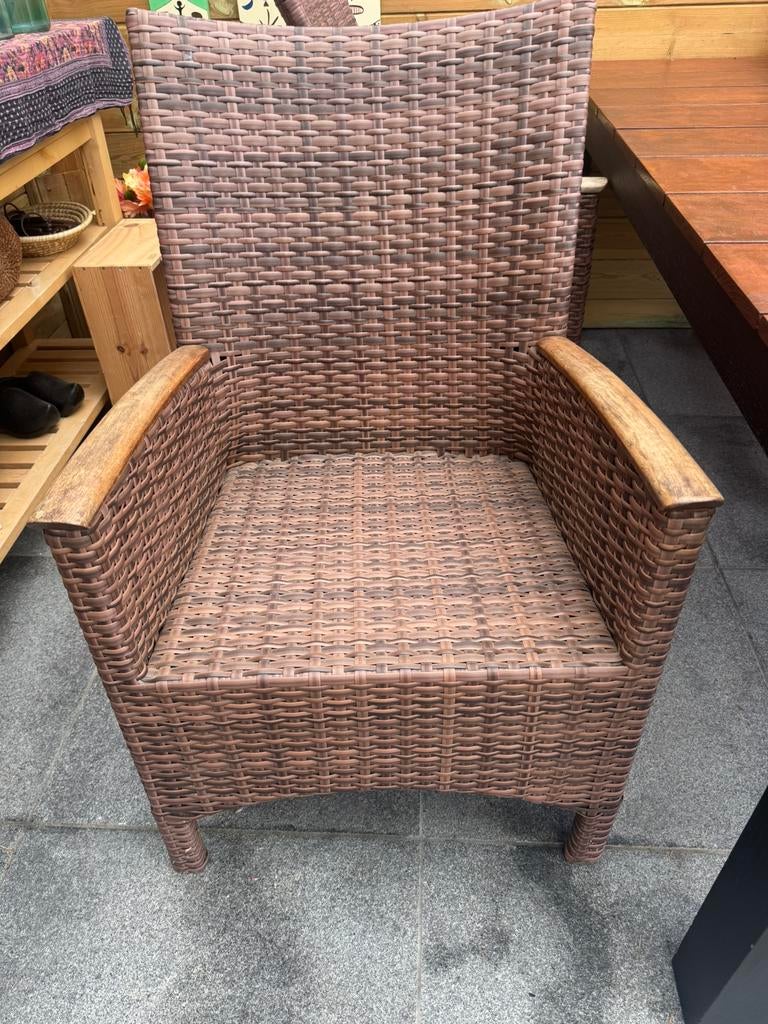 Tuintafel met 4 stoelen, Ophalen, Gebruikt, Hout