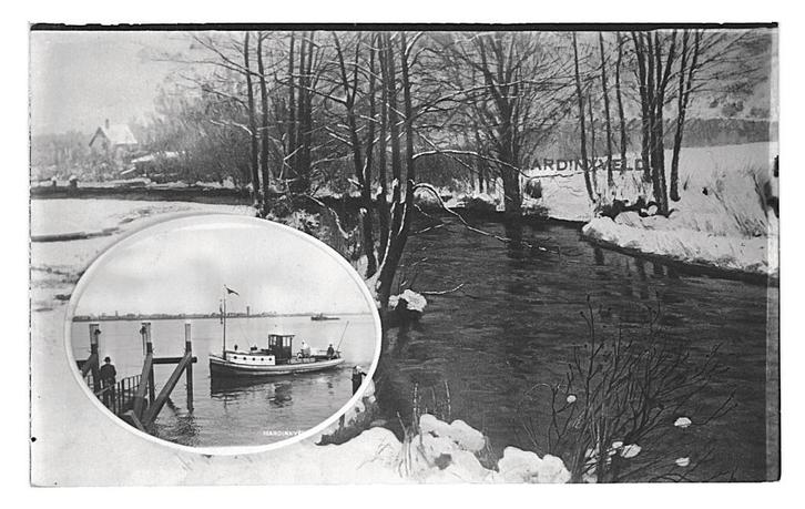 974764 Hardinxveld Veerpont voetveer ZH 1934 Gelopen met pos, Verzamelen, Ansichtkaarten | Nederland, Gelopen, Zuid-Holland, 1920 tot 1940