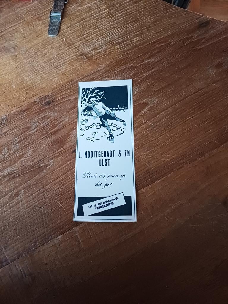 Advertentie van Nooitgedagt IJlst schaatsen 1953, Ophalen of Verzenden, Zo goed als nieuw, Overige typen