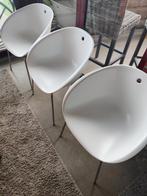 3 Witte Kuipstoelen Zeer robuust en modern, Metaal, Drie, Modern robuust, Wit