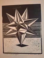 Houtsnede 'Fiore nella Viaggia' 1954 escher stijl, Ophalen of Verzenden