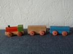 Houten mini treintje - lang 20 cm., Ophalen of Verzenden, Gebruikt, Duw- of Trekspeelgoed