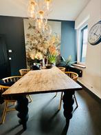EETTAFEL MASSIEF HOUT BOLPOOT, Huis en Inrichting, Tafels | Eettafels, Gebruikt, 200 cm of meer, Rechthoekig, 50 tot 100 cm
