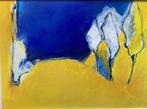Pastel olieverf op paneel abstract silhout, Ophalen of Verzenden