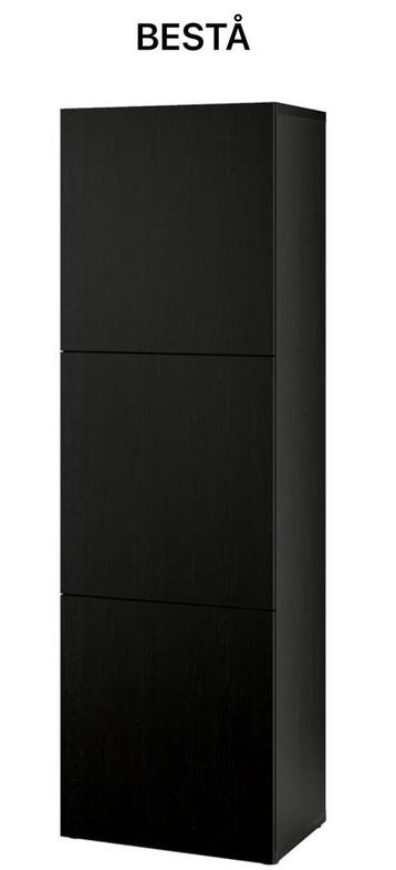 TE KOOP: BESTA kast zwart met hoogglans deuren & legplank beschikbaar voor biedingen