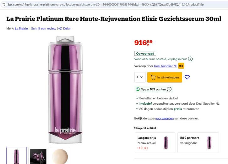 La Prairie Platinum Rare Haute-Rejuvenation Elixir Serum, Sieraden, Tassen en Uiterlijk, Uiterlijk | Gezichtsverzorging, Nieuw