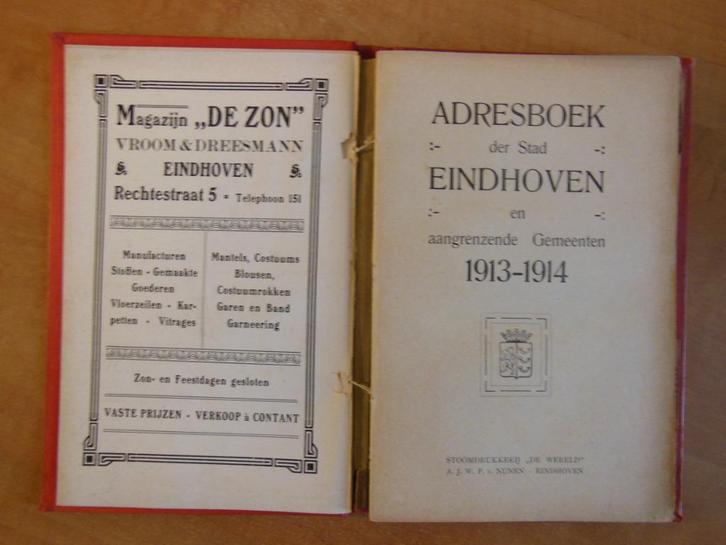 GEZOCHT: telefoongids of adresboek met Eindhoven, Boeken, Geschiedenis | Stad en Regio, Gelezen, 20e eeuw of later, Ophalen of Verzenden