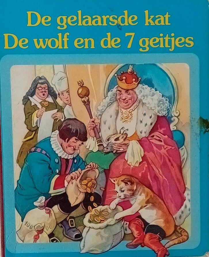 Te Koop: De gelaarsde kat, de wolf en de zeven geitjes., Boeken, Kinderboeken | Baby's en Peuters, Gelezen, 3 tot 4 jaar, Ophalen of Verzenden