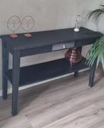 Sidetable / haltafel met lade en extra plateau gerestyled, Stoer industrieel modern, Gebruikt, 100 tot 150 cm, Ophalen of Verzenden