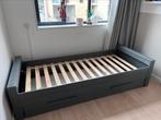 Woood bed Dennis grijs met bedlade, Huis en Inrichting, Slaapkamer | Bedden, Ophalen, Gebruikt, 90 cm, Eenpersoons