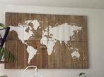 Wereldkaart op hout - Wanddecoratie, Ophalen, Zo goed als nieuw