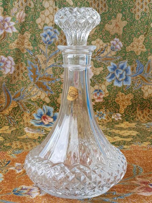 Mooie oude brandykaraf uit Frankrijk van kristal 25,3 cm., Antiek en Kunst, Antiek | Glas en Kristal, Ophalen of Verzenden