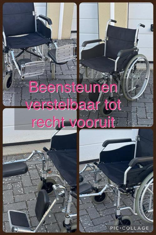 Rolstoel verstelbare beensteunen tot recht vooruit, Diversen, Rolstoelen, Gebruikt, Handbewogen rolstoel, Inklapbaar, Ophalen of Verzenden