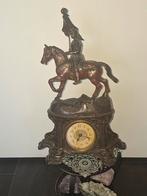 Antieke pendule met ruiter te paard, Antiek en Kunst, Ophalen
