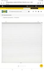 Twee Ikea Hoppvalls plisse rolgordijnen, wit, Huis en Inrichting, Stoffering | Gordijnen en Lamellen, 100 tot 150 cm, Wit, Ophalen of Verzenden