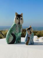 KATTENBEELDJES.2-Delige Set Parelmoer Poezen.Kat Beeld.FRAAI, Verzamelen, Beelden en Beeldjes, Ophalen of Verzenden, Gebruikt