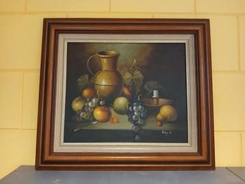 Stilleven schilderij,  olieverf op doek, Billy G. beschikbaar voor biedingen