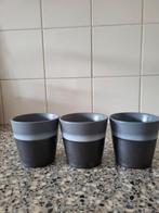 3 koffiekopjes grijs/zwart, Huis en Inrichting, Keuken | Servies, Ophalen of Verzenden, Zo goed als nieuw, Overige stijlen, Kop(pen) en/of Schotel(s)