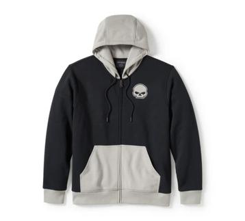 Harley Skull Fleece Hoodie, Zwart/Grijs, Nieuw. beschikbaar voor biedingen