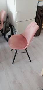 Roze fluwelen eetstoeltjes, Huis en Inrichting, Stoelen, Ophalen, Overige kleuren, Zo goed als nieuw, Vier