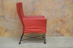 ZGANieuw! rode leren Montis Charly design fauteuil!, Design, Metaal, 75 tot 100 cm, Zo goed als nieuw