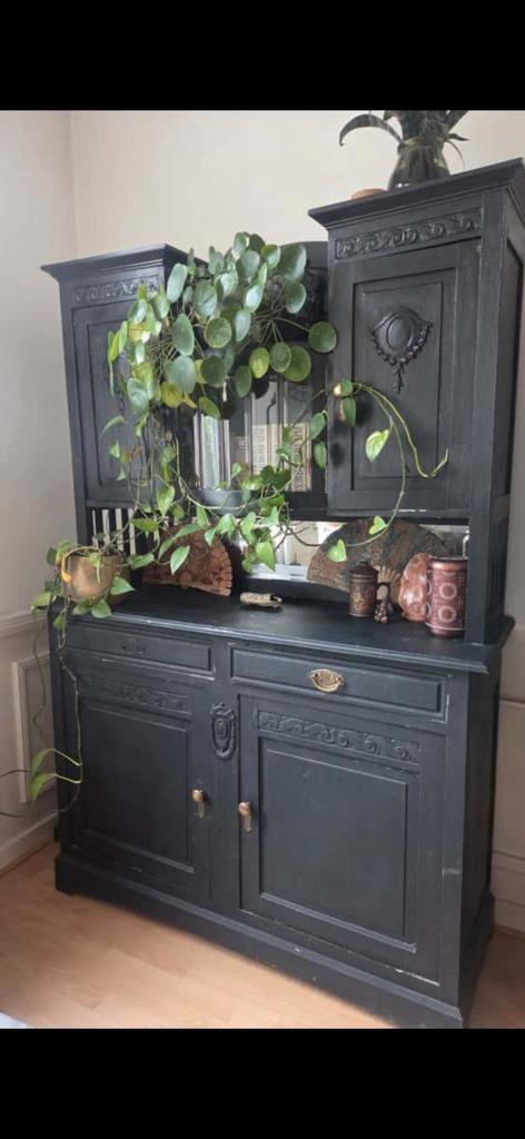 Kast eetkamer / woonkamer zwart., Huis en Inrichting, Kasten | Buffetkasten, Gebruikt, 200 cm of meer, 25 tot 50 cm, Ophalen