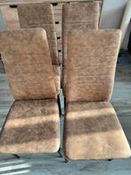 4 eetkamerstoelen, Huis en Inrichting, Stoelen, Ophalen, Kunststof, Bruin, Zo goed als nieuw