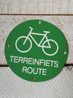 Vintage bordje terreinfiets route, Verzamelen, Merken en Reclamevoorwerpen, Ophalen of Verzenden, Gebruikt, Reclamebord
