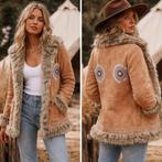 Afghaanse Jas ,penny lane- Echt Leer - schapenvacht/wol, Ophalen of Verzenden, Zo goed als nieuw, Maat 38/40 (M), Bruin