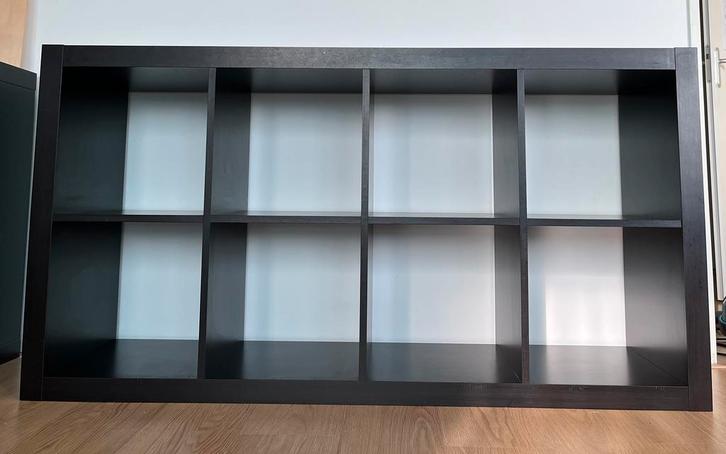 IKEA Expedit 8 vaks kast donkerbruin, Huis en Inrichting, Kasten | Vitrinekasten, Gebruikt, 150 tot 200 cm, 50 tot 100 cm, 25 tot 50 cm