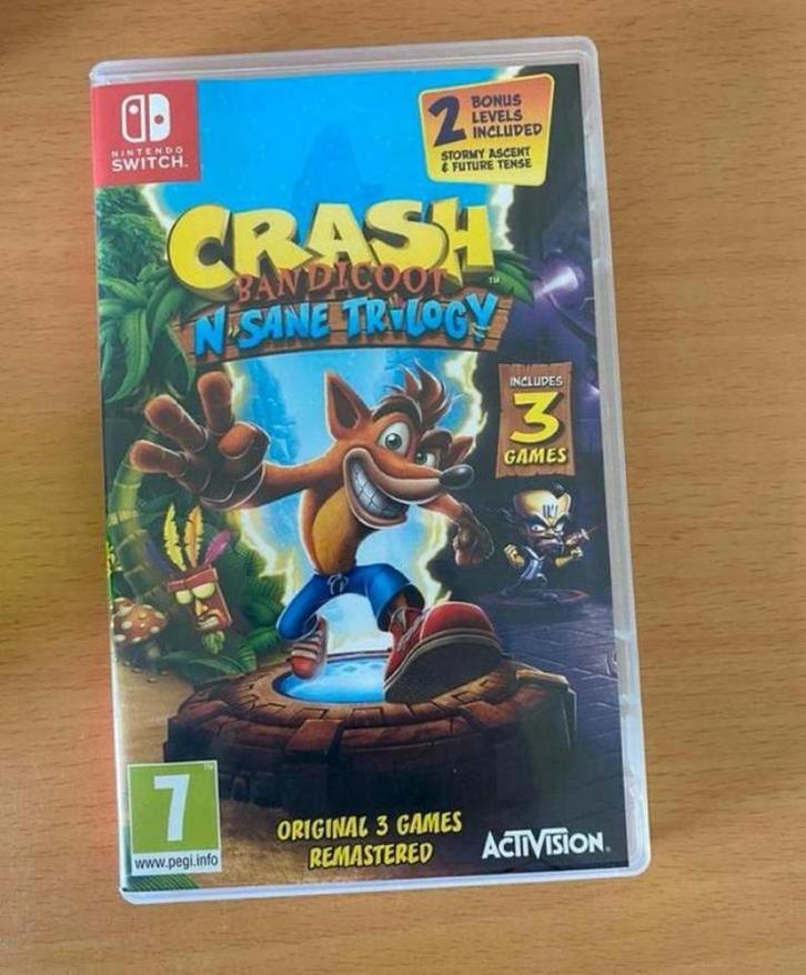 Crash Bandicoot N. Sane Trilogy, Spelcomputers en Games, Games | Nintendo Switch, Zo goed als nieuw, Avontuur en Actie, 1 speler